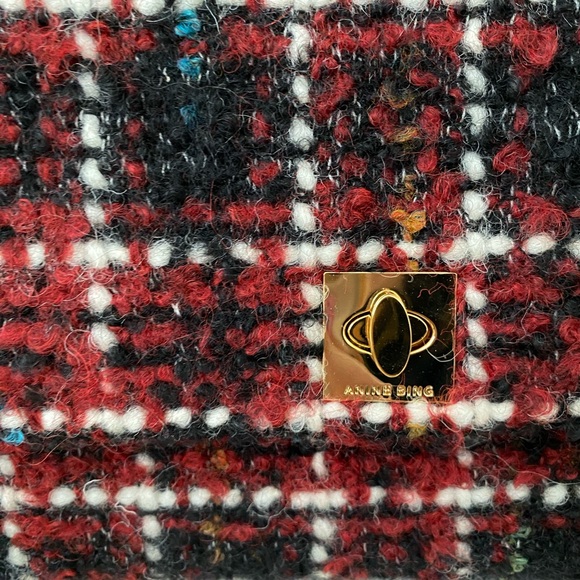 Anine Bing Nico Shoulder Bag in Cherry Plaid Tweed - Picture 5 of 8